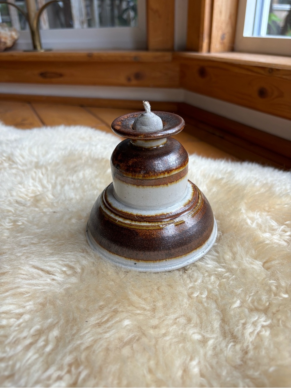 Vintage Studio Pottery Oil Lamp